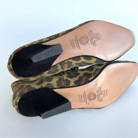 Vintage Leopard Print Suede Lace Up Ankle Booties - Picture 13 of 16